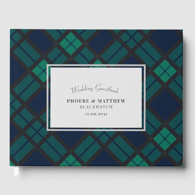 Tartan Clan Black Watch Wedding Gästebuch (Vorderseite)