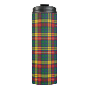 Tartan Clan Buchanan Karo Grün Rot Kariert Thermosbecher