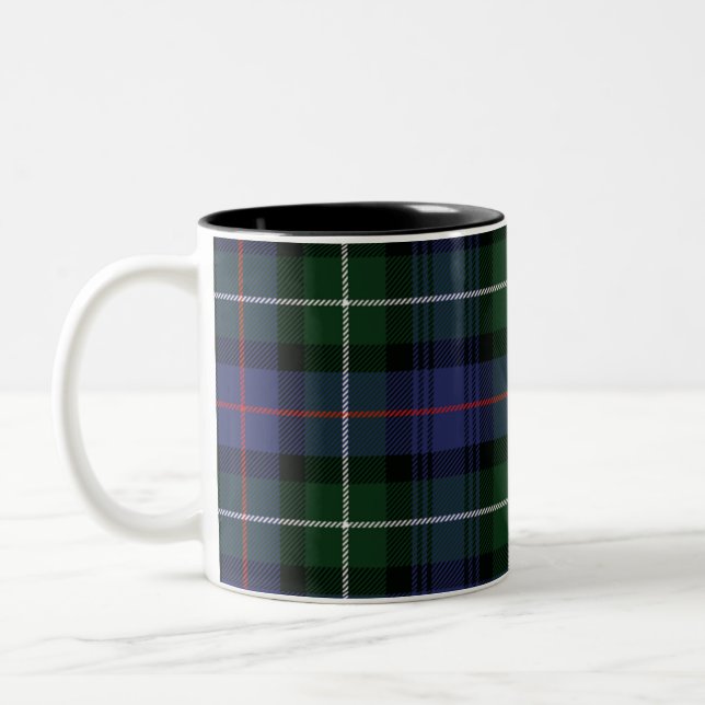 Tartan Clan MacKenzie Karierter grüner Karo Zweifarbige Tasse (Links)