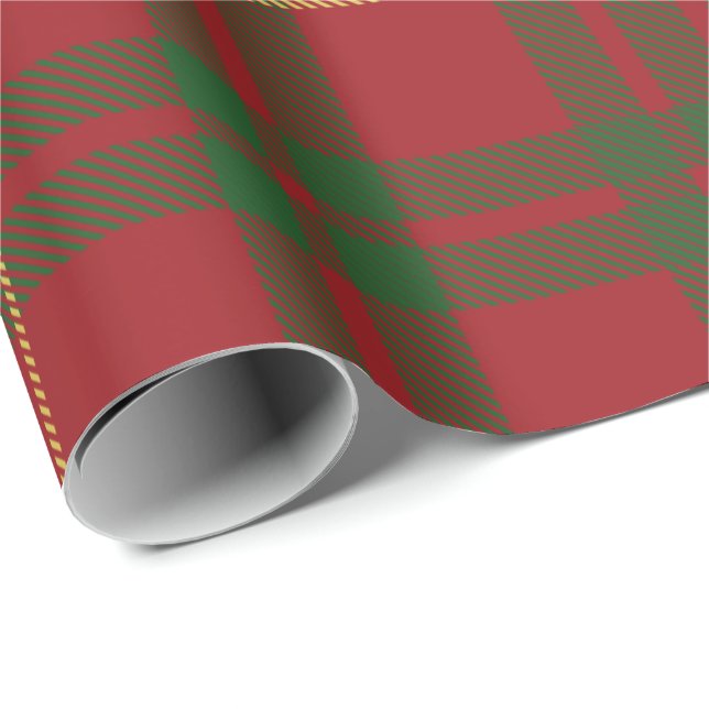 Tartan Clan MacTavish Kariert Green Red Karo Geschenkpapier (Rolleneckpunkt)