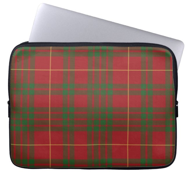 Tartan Clan MacTavish Kariert Red Green Checkered Laptopschutzhülle (Vorderseite)