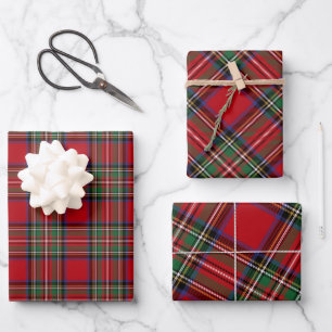 Tartan Clan Stewart Kariert Black Red Family Rusti Geschenkpapier Set