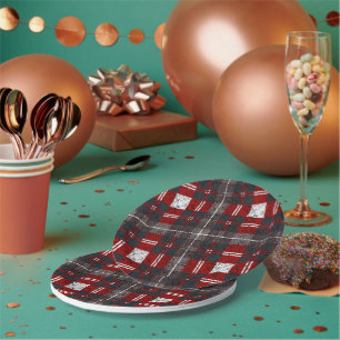 Tartan Clan Stewart Kariert Black Red Karo Pattern Pappteller
