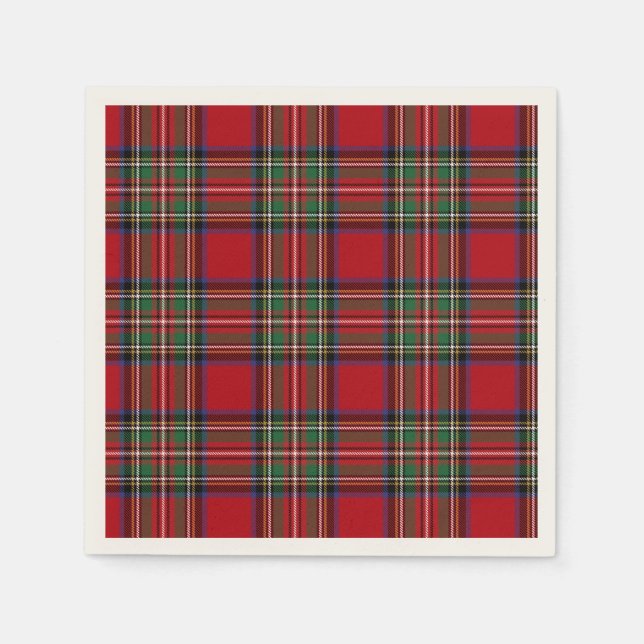 Tartan Clan Stewart Kariert Red Karo Holiday Paper Serviette (Vorderseite)