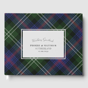 Tartan Clan Sutherland Karierter Lila grüner Karo Gästebuch