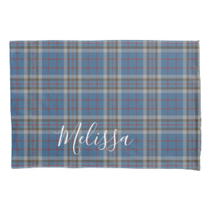 Tartan Clan Thompson Kariert Blue Gray Karo Kissenbezug