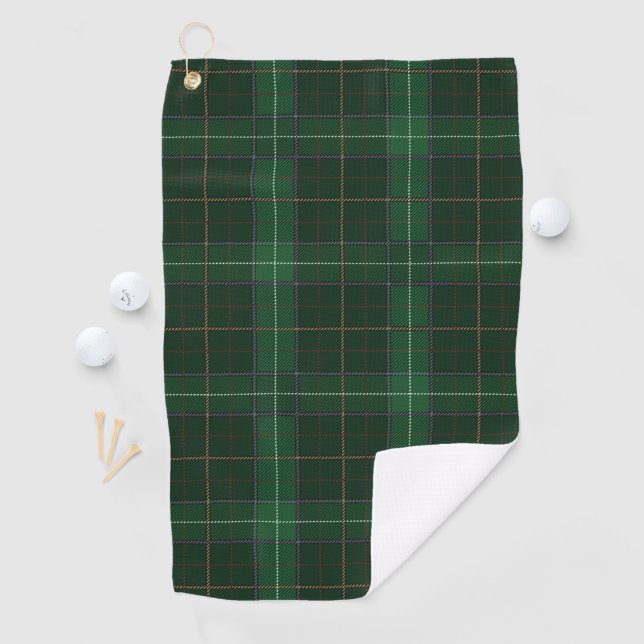 Tartan Clan Walsh Kariert Green Karo Pattern Golfhandtuch (Insitu)
