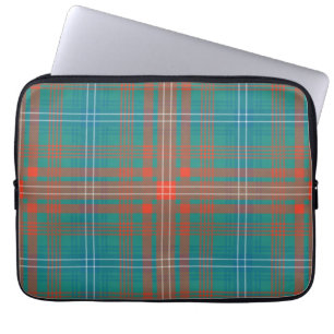 Tartan Clan Wilson Kariert Orange Türkis Karomuste Laptopschutzhülle