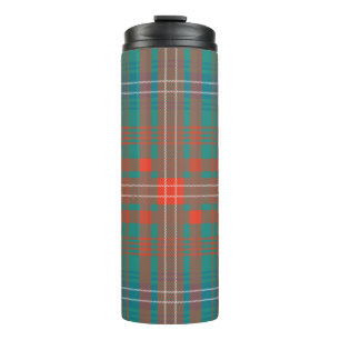 Tartan Clan Wilson Karo Orange Türkis Karomuster Thermosbecher