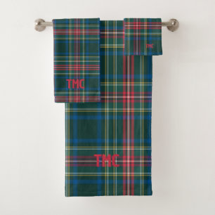 Tartan classique Plaid Initiales de Noël Preppy
