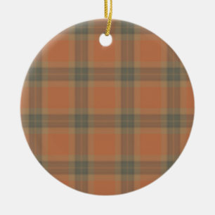 Tartan-Creme Keramikornament
