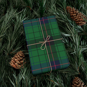 Tartan Davidson Kariert Grün Schwarz Blau Geschenkpapier
