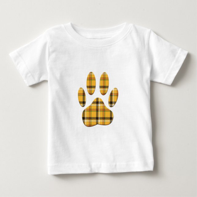 Tartan Dog Paw Print Baby T-shirt (Vorderseite)