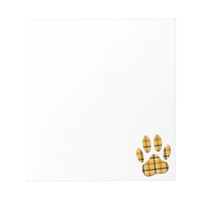 Tartan Dog Paw Print Custom Notizblock (Vorderseite)