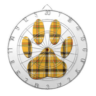 Tartan Dog Paw Print Dartscheibe