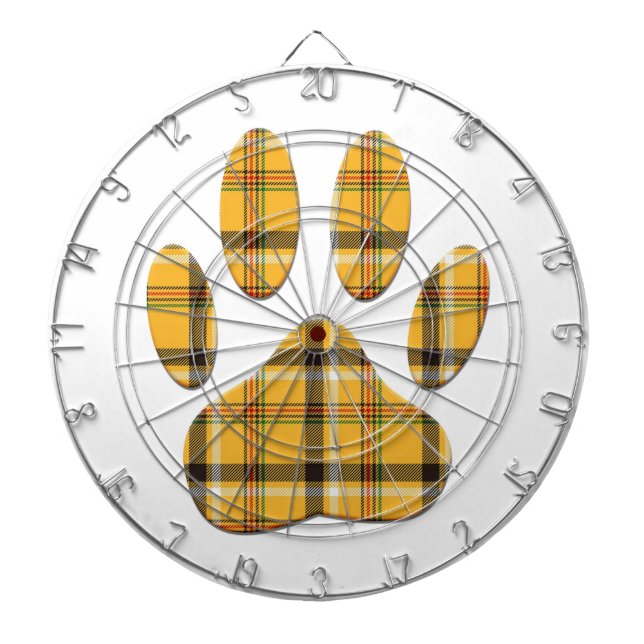 Tartan Dog Paw Print Dartscheibe (vorne)