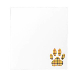Tartan Dog Paw Print Notizblock