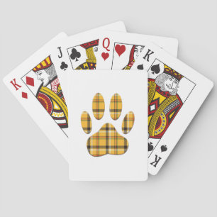 Tartan Dog Paw Print Spielkarten