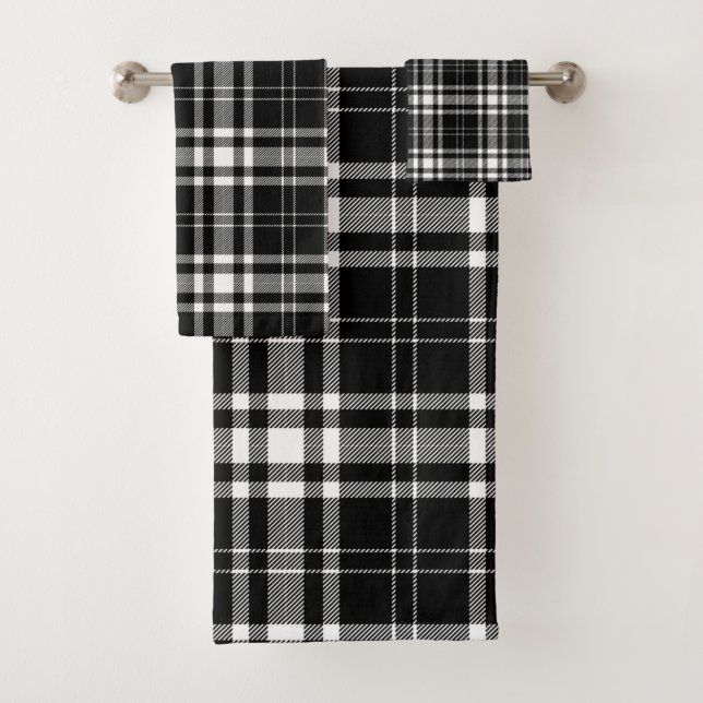 Tartan écossais blanc noir personnalisé (En situation)