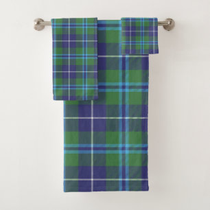 Tartan Elegant Rustikal Grün Clan Douglas Tartan Badhandtuch Set