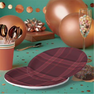 Tartan Fabric 9" Rundpapierplatte Pappteller