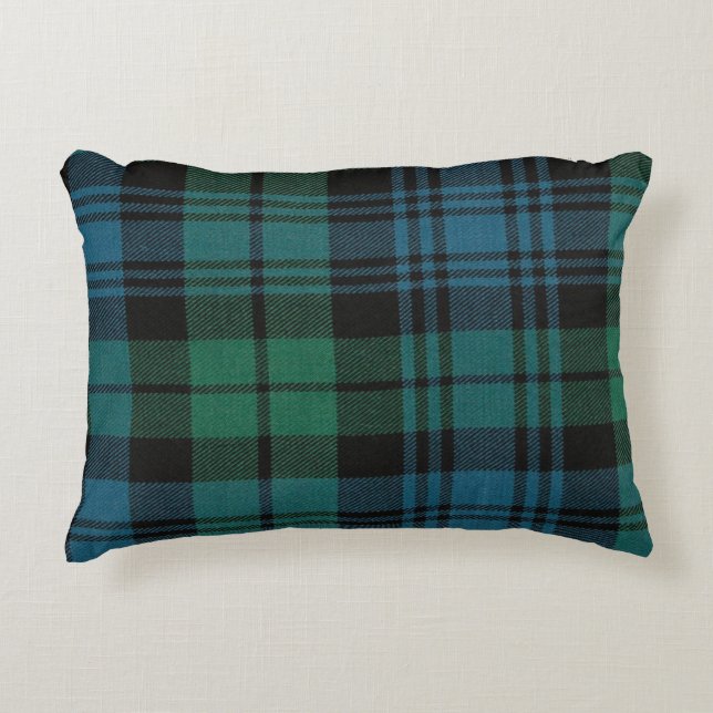 Tartan Fabric Brushed Polyester Dekokissen (Vorderseite)