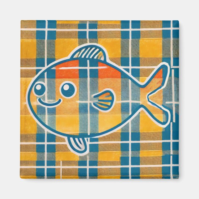 Tartan-Fisch-Magnet Magnet (Vorne)