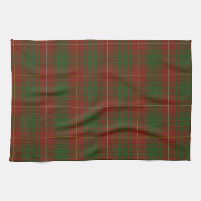 Tartan für Bruce Clan - Rote Grüntöne kariert Geschirrtuch (Horizontal)