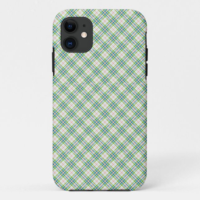 Tartan Green Blue Case-Mate iPhone Hülle (Rückseite)