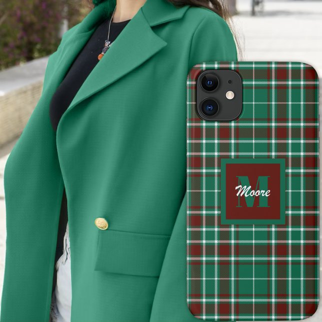 Tartan - Green Russet Red and Off White Phone Case (Tartan - Green Russet Red and Off White Phone Case by Leapfroglisics Shop)
