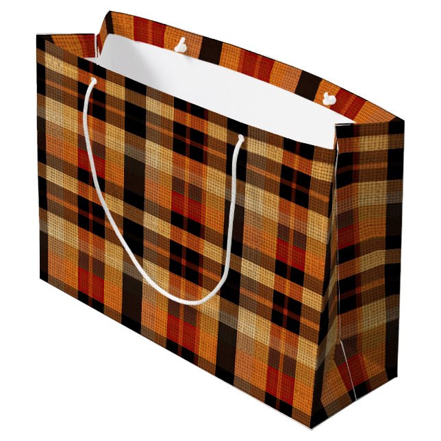 Tartan Große Geschenktüte (Rückseite Schrägansicht)
