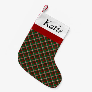 Tartan-grüner u. roter karierter WeihnachtsStrumpf Kleiner Weihnachtsstrumpf