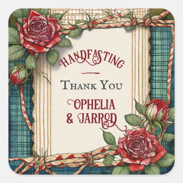 TARTAN HANDFASTING STICKERS FÜR GÜNSTIGE ENVELOPEN (Vorderseite)