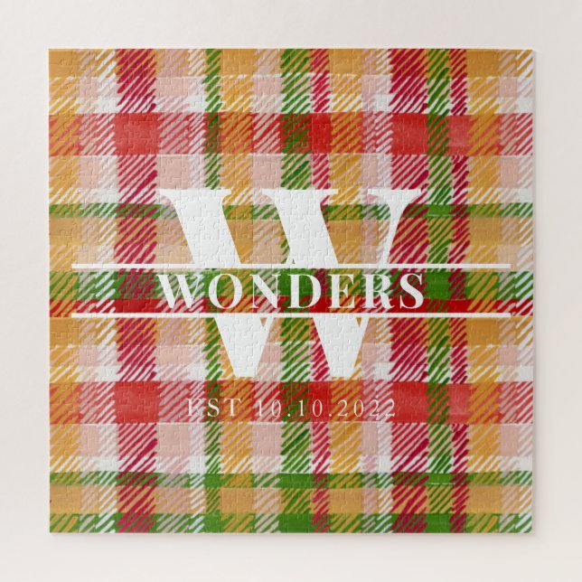 Tartan Hard Plaid Custom Monogrammed (Vertikal)