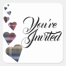 Tartan Heart Umschlag Aufkleber Stickers