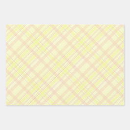 Tartan in Beige- und Gelbtönen Geschenkpapier Set