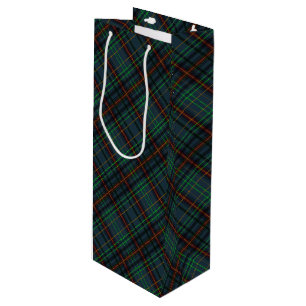Tartan in blau, orange, grün... geschenktüte für weinflaschen