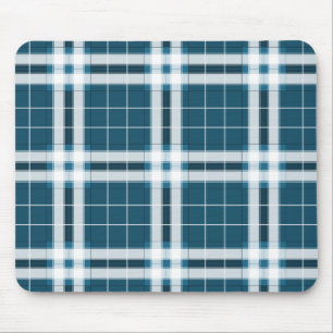 Tartan in blau-weiß mousepad