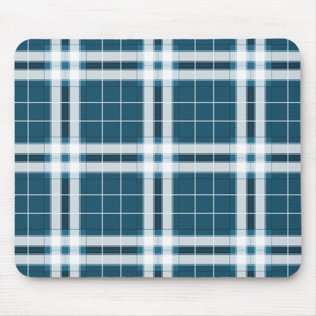 Tartan in blau-weiß mousepad (Vorne)