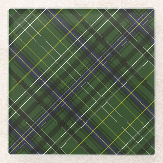 Tartan in grün glasuntersetzer (Vorderseite)