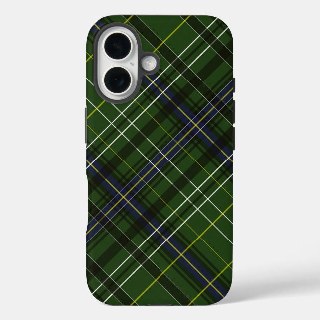 Tartan in grün iPhone 16 hülle (Rückseite)