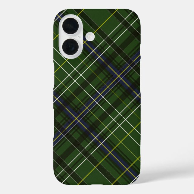 Tartan in grün iPhone 16 hülle (Rückseite)