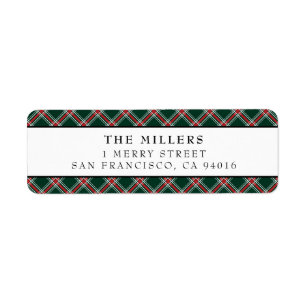 Tartan Kariert Address Labels Weihnachtsfeiertage