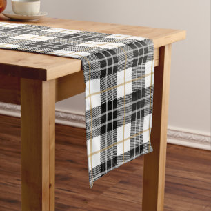 Tartan Kariert Black and Gold Kurzer Tischläufer