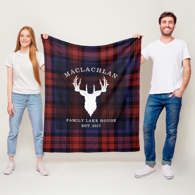 Tartan Kariert Clan MacLachlan Family Lake House Fleecedecke (Beispiel)