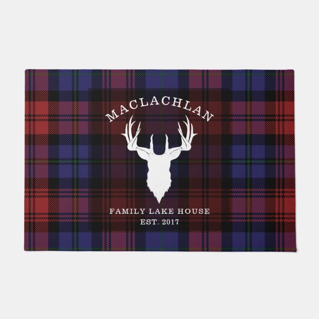 Tartan Kariert Clan MacLachlan Family Lake House Fußmatte (Vorderseite)