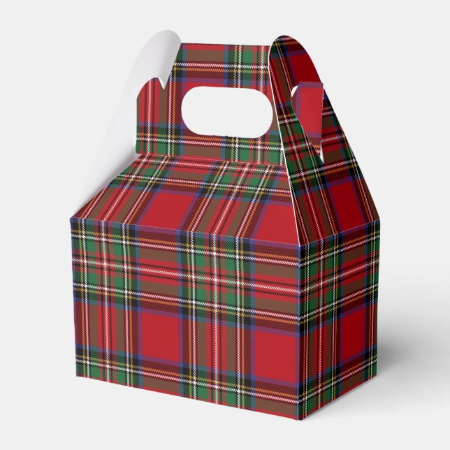 Tartan Kariert Clan Stewart Black Red Rustic Geschenkschachtel (Vorderseite)
