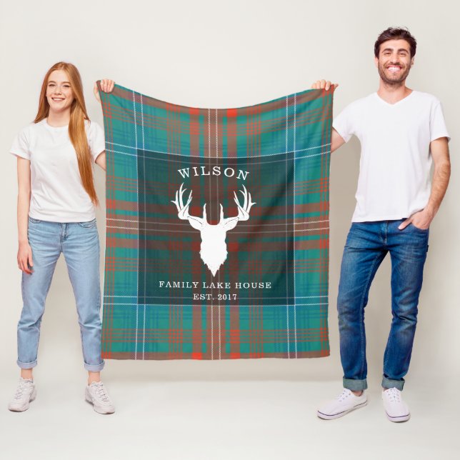 Tartan Kariert Clan Wilson Family Lake House Fleecedecke (Beispiel)