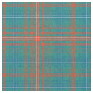 Tartan Kariert Clan Wilson Orange Blue Karo Stoff