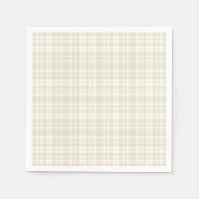 Tartan Kariert Cream & Beige Nr. 66 Serviette (Vorderseite)